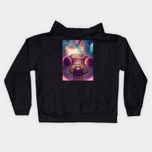 Lunar Symphony - Celestial Fantasy in the Cosmos Kids Hoodie